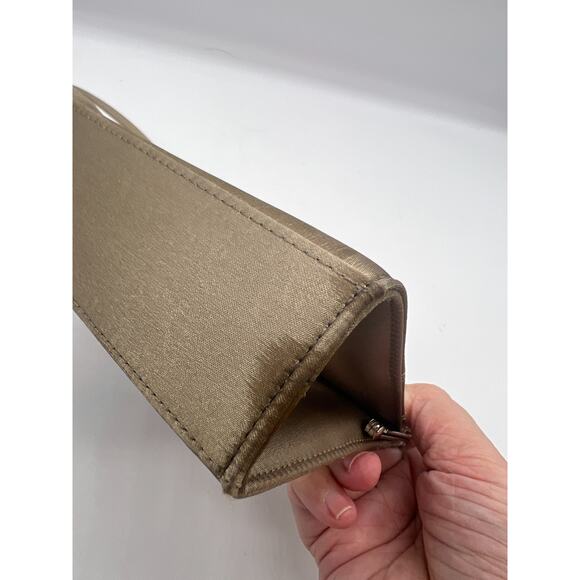 Y2K Nine West Beige Metallic Shoulder Bag Purse, Twist closure bottom spotting - Picture 5 of 10